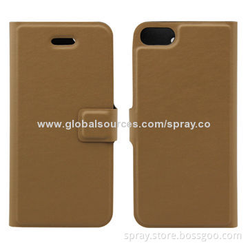 Slim Leather Book Covers/Wallets Design for iPhone 5S, Soft TPU Holder Inside